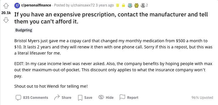 n't Hurt To Explain Your Situation and Ask For Special Consideration For Your Prescription Bills