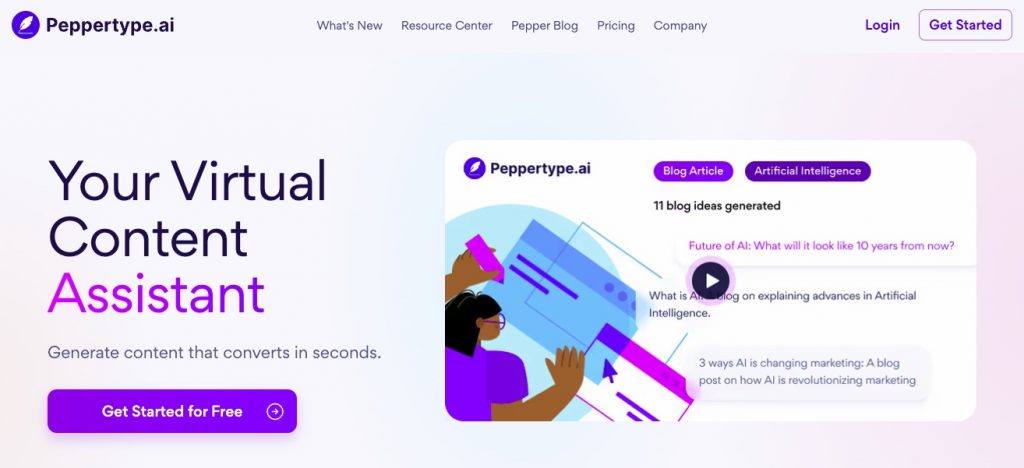 Best AI Writing Tools and Pricing Plans: 
peppertype AI