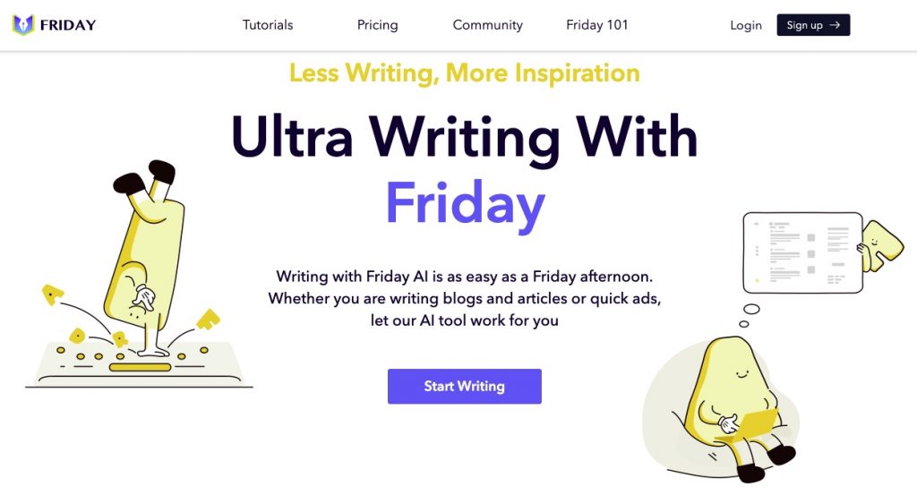 Best AI Writing Tools and Pricing Plans: 
hey friday ai