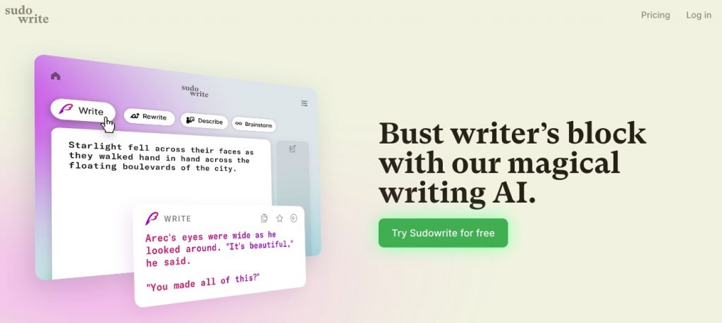 Best AI Writing Tools and Pricing Plans: sudowrite
