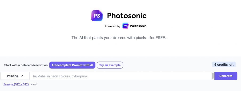 Best AI Art Generators - photosonic AI