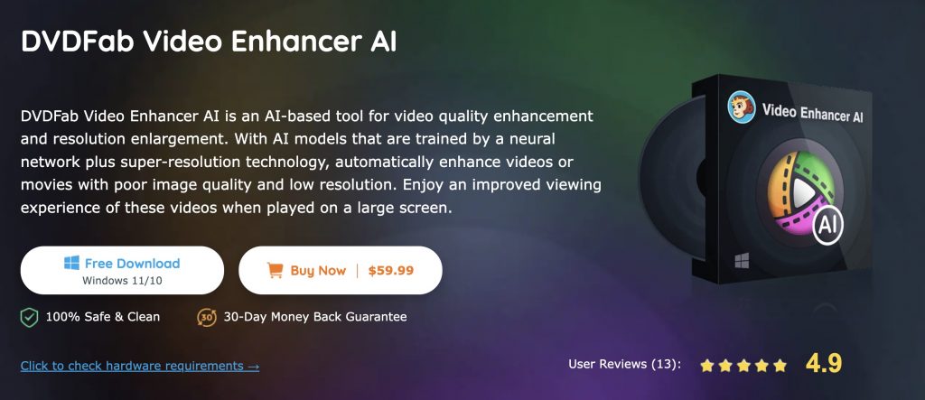Best AI Video Enhancers: Upscale Videos Using AI, DVDFab Video Enhancer AI 