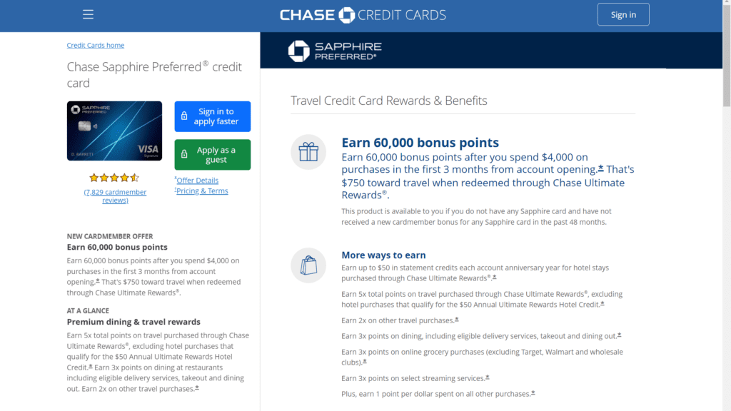 Best Credit Cards For Millennials, Chase Sapphire Preferred Credit Card