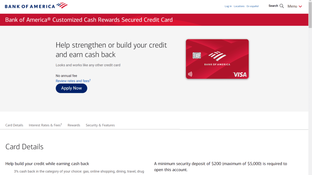 Best Credit Cards For Millennials, Bank of America Customized Cash Rewards Secured Credit Card