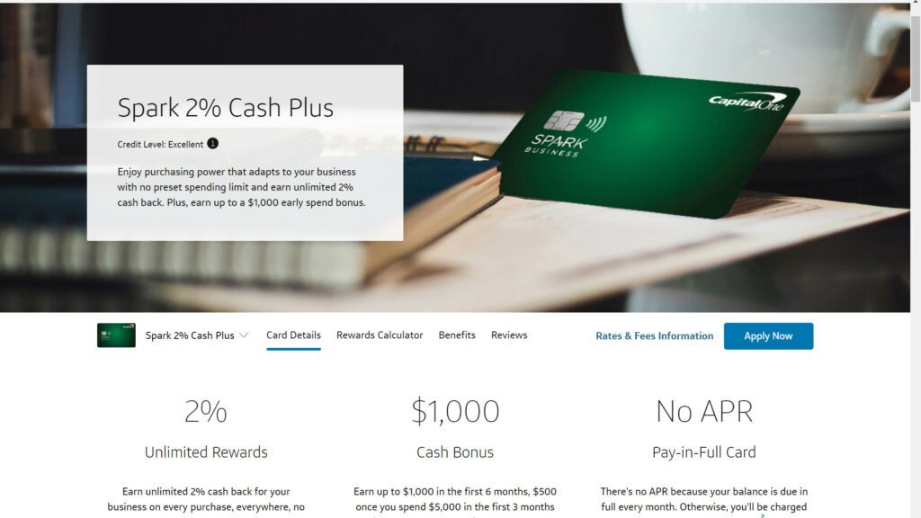best credit cards for ad spend, Capital One Spark Cash Plus