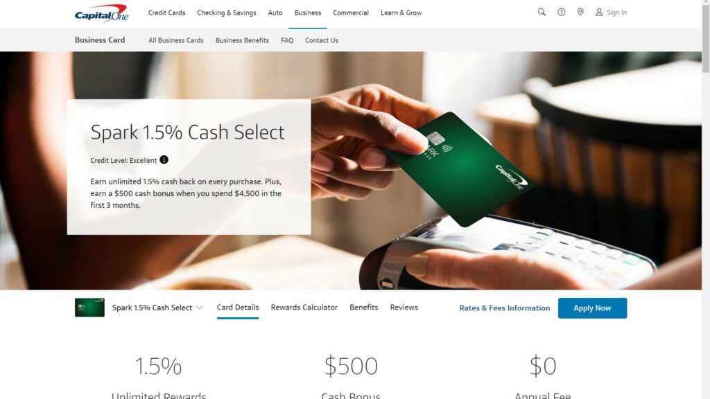 Best Credit Cards for Ad spend, Capital One Spark Cash Select For Business