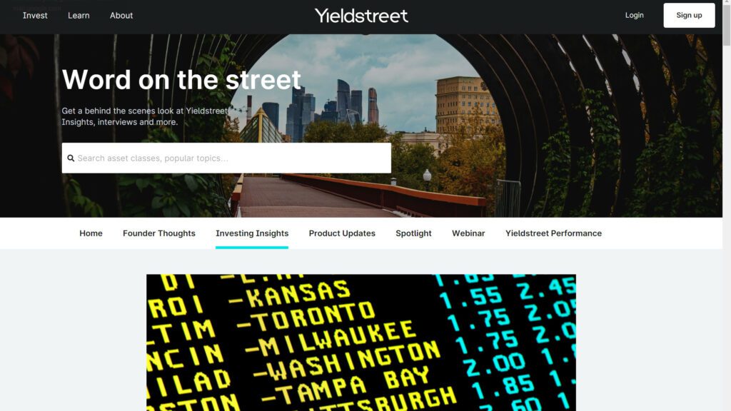 Best Alternative Investments Blogs, Yieldstreet