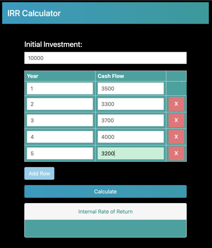 How To Calculate IRR Using IRR Calculator