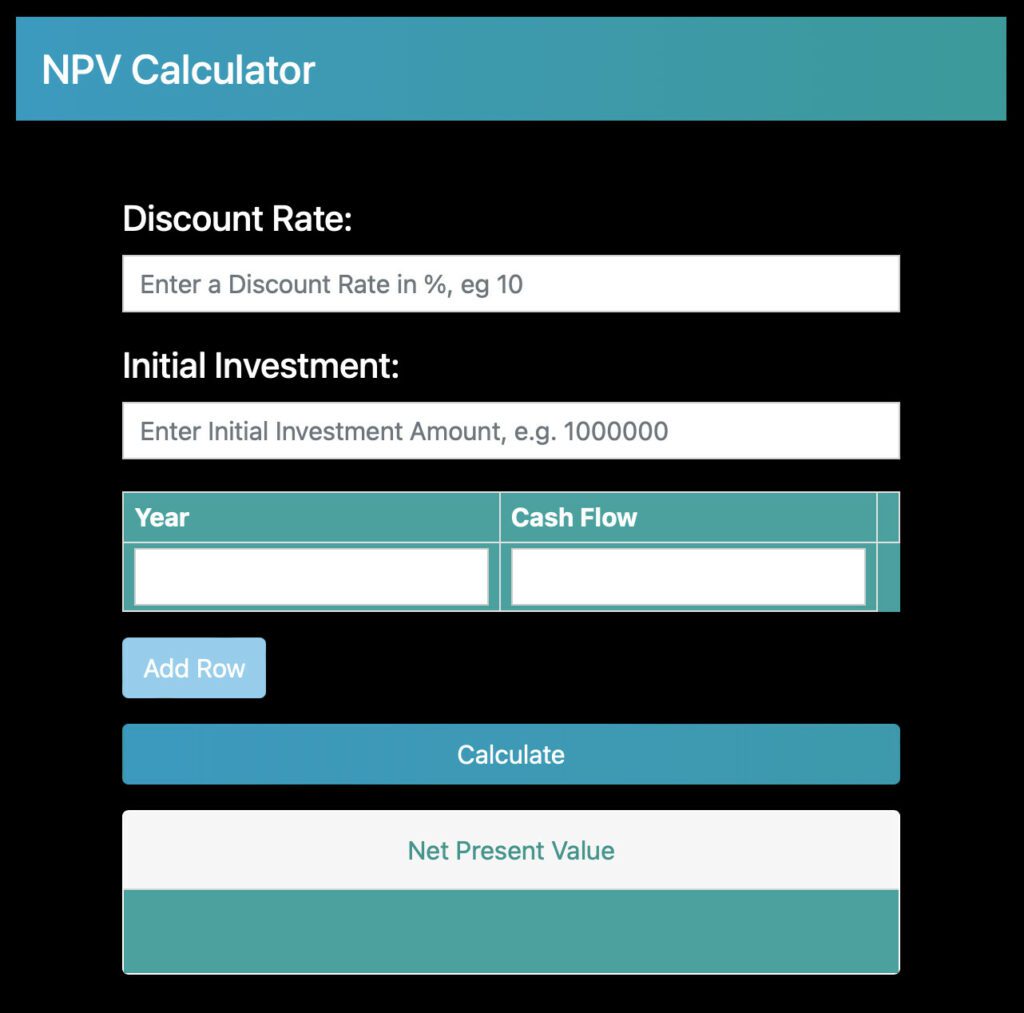 NPV Calculator