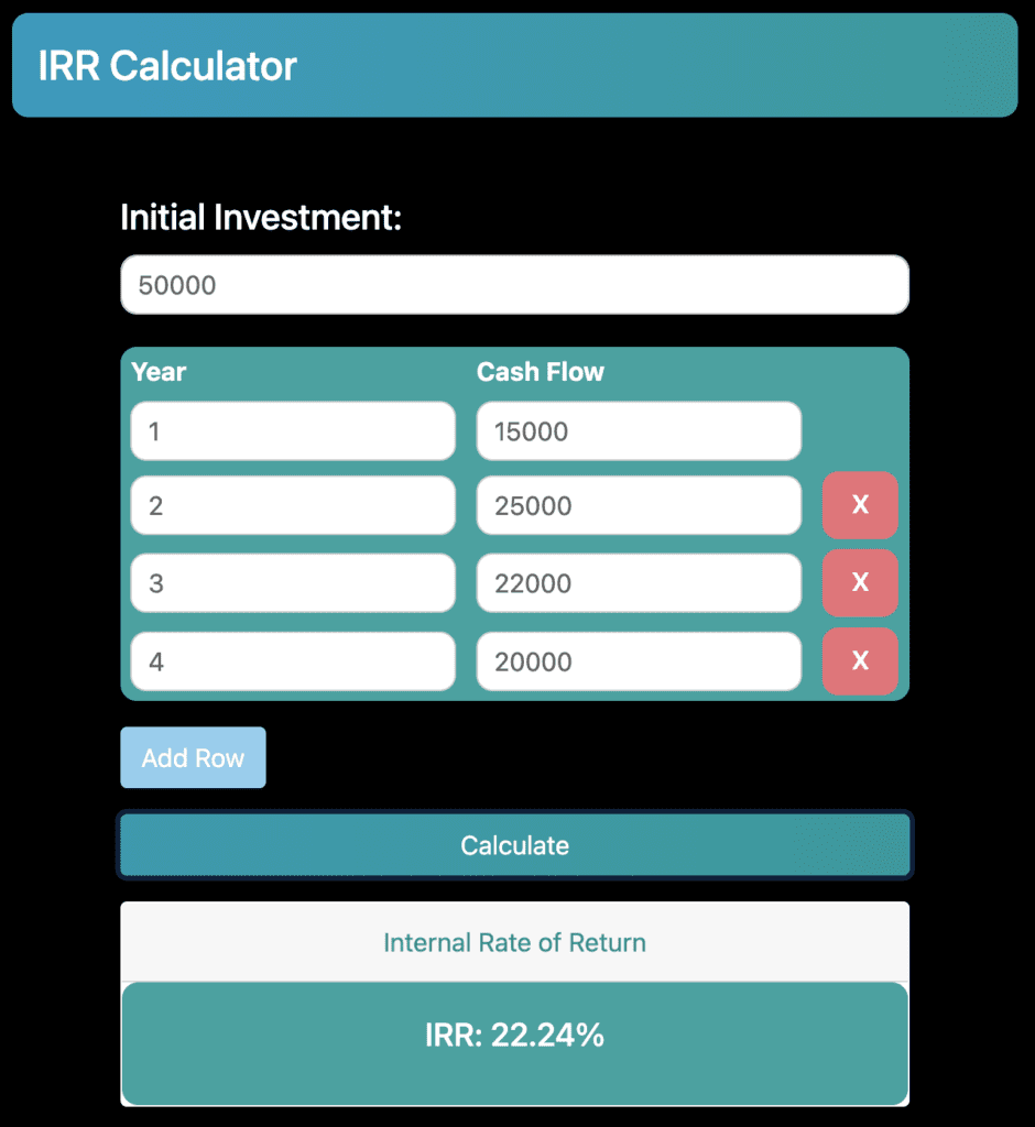 irr calculation example